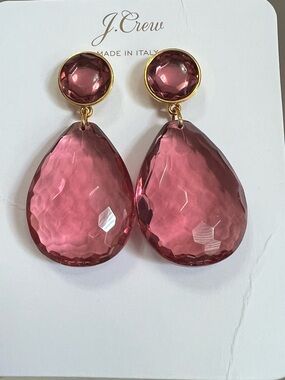 🩷NWT🩷 J.Crew Made-in-Italy faceted teardrop crystal earrings